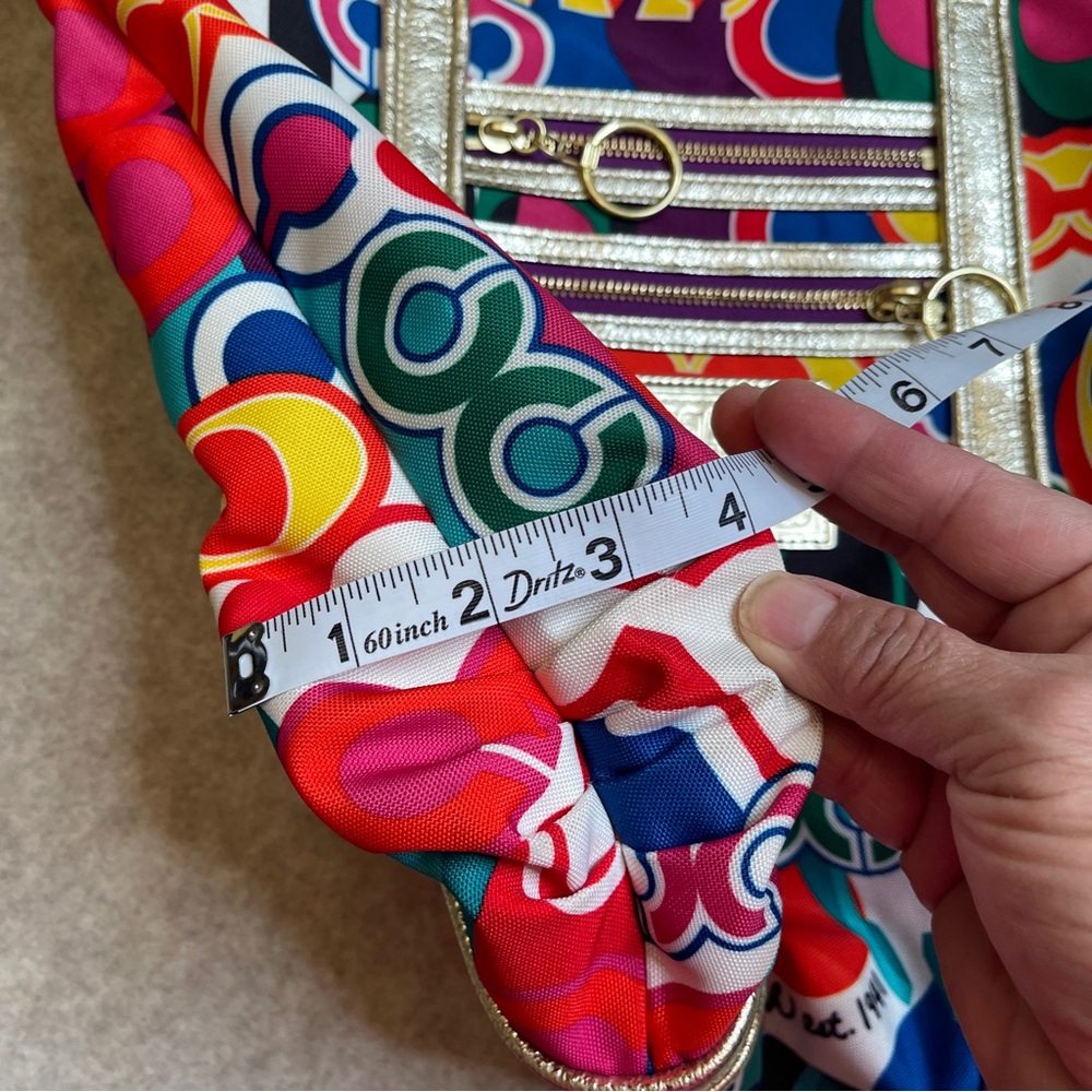 Coach Poppy Glam Graffiti Y2K Gold Metallic Multicolor Zip Tote Bag - Picture 17 of 17